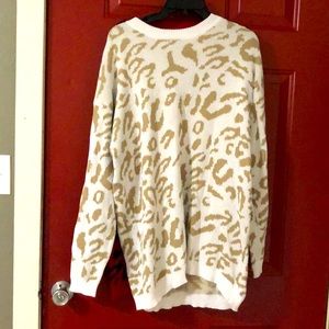 Bundle of 2 oversized leopard tunic sweater dresses